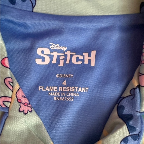 Disney Stitch Kids Pajama Set - Green and Pink - Picture 3 of 4